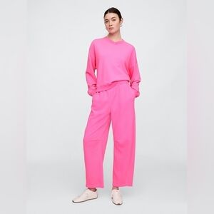 Gap Pull-On Barrel Sweatpants Standout Pink Hot